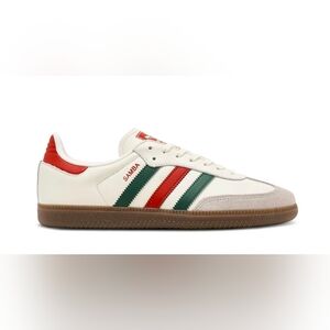 Adidas Samba OG J White, Red, and Green Sneakers